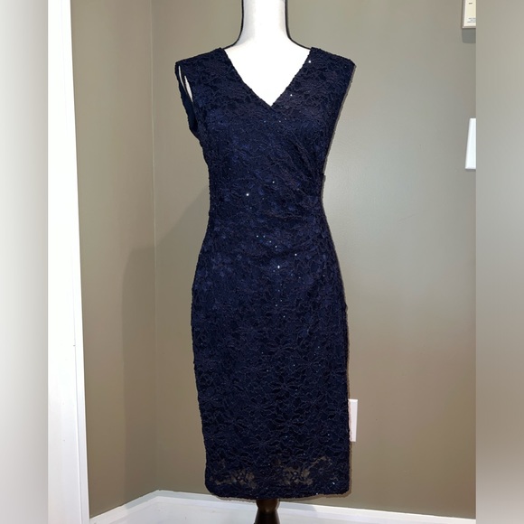 dressbarn petite formal dresses NY Collection Petite 3/4 Sleeve Shawl Collar Dress main image 0